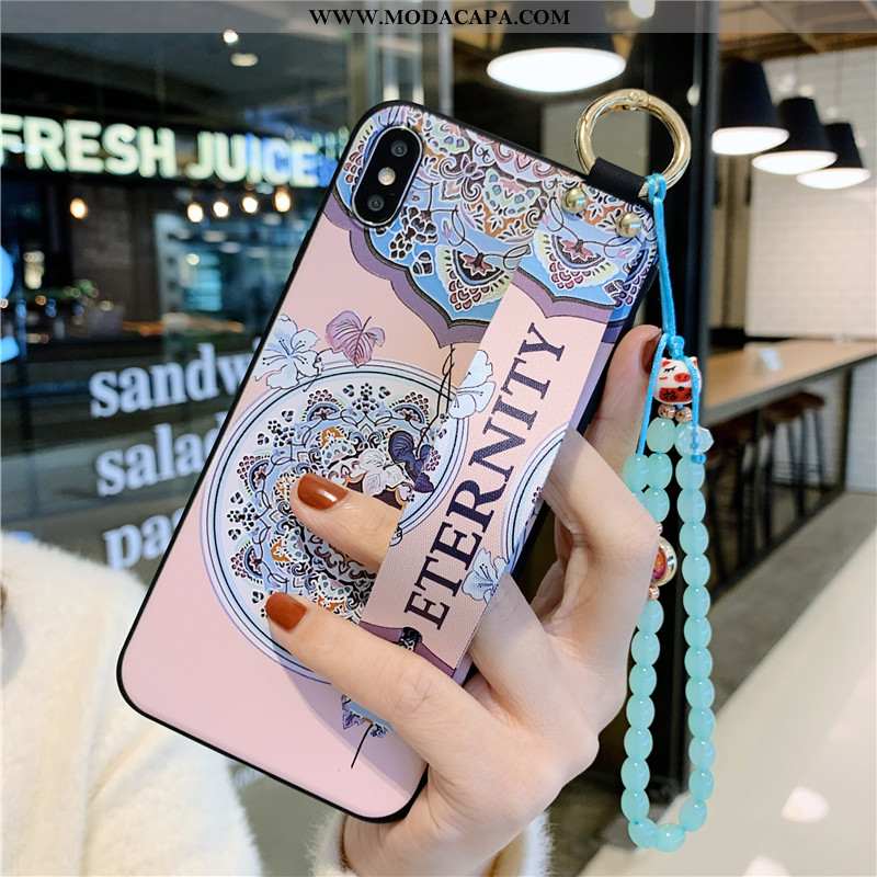 Capas iPhone X Vintage Braceletes Protetoras Midi Telemóvel Rosa Palace Promoção