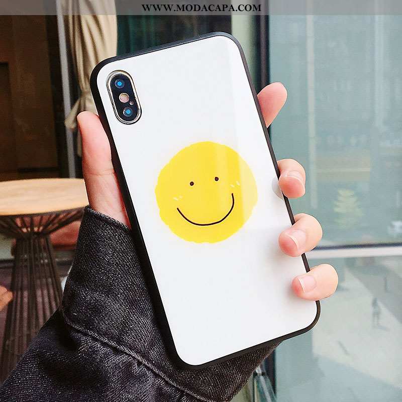 Capas iPhone X Vidro Antiqueda Frente Coração Vermelho Completa Barato