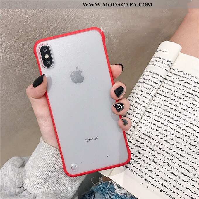 Capa iPhone X Fosco Telemóvel Clara Casal Slim Capas Amarelo Barato