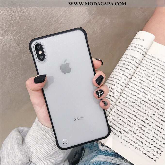 Capa iPhone X Fosco Telemóvel Clara Casal Slim Capas Amarelo Barato