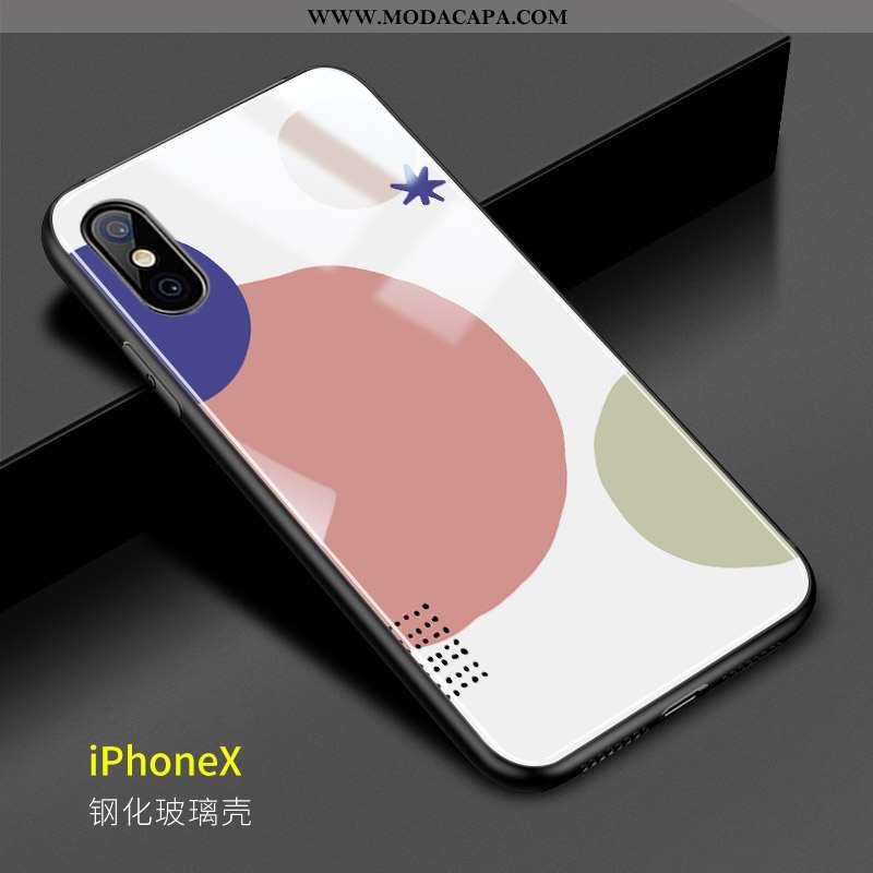 Capa iPhone X Vidro Criativas Rosa Personalizado Telemóvel Vermelho Claro Comprar
