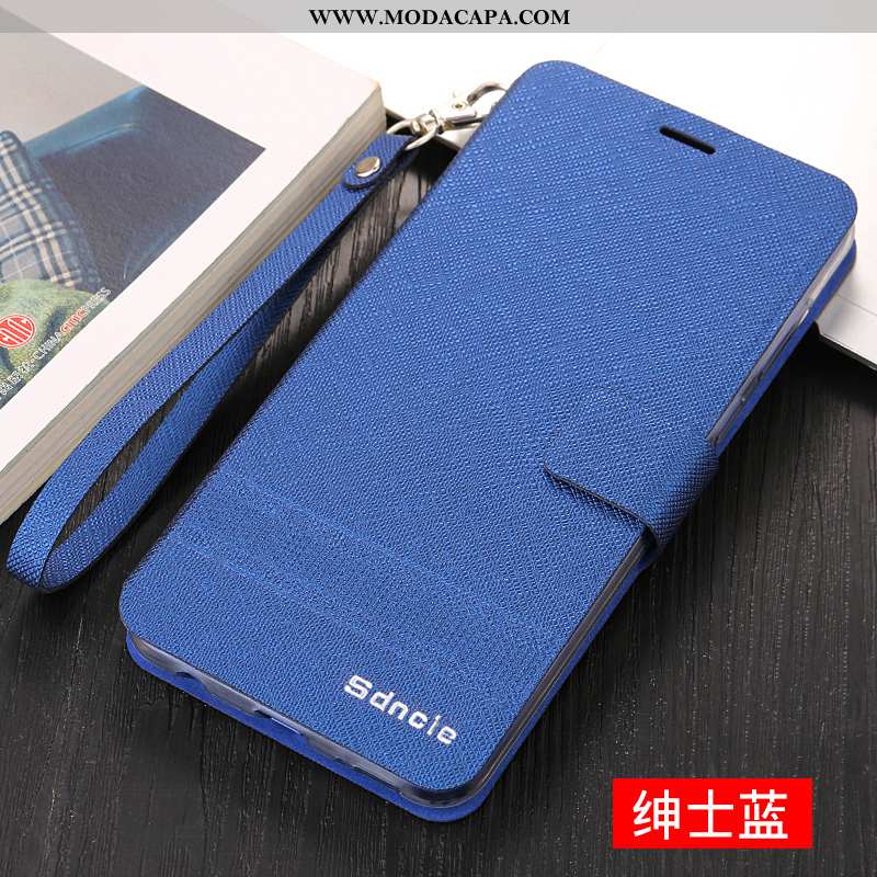 Capas iPhone X Couro Azul Silicone Cases Completa Cover Baratos
