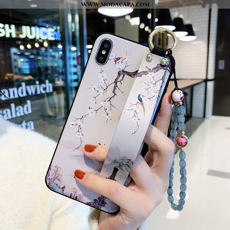 Capas iPhone X Criativas Silicone Completa Azul Cases Antiqueda Suporte Online