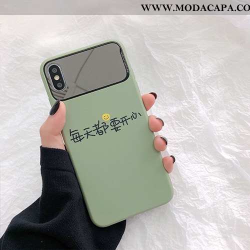 Capas iPhone X Silicone Coração Vermelho Verde Malha Cases Frente Promoção