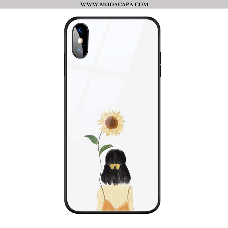 Capas iPhone X Bonitos Minimalista Branco Vidro Telemóvel Criativas Baratas