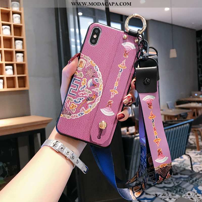 Capas iPhone X Vintage Midi Wrisband Rosa Palace Cordao Online