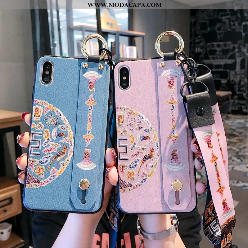 Capas iPhone X Vintage Midi Wrisband Rosa Palace Cordao Online