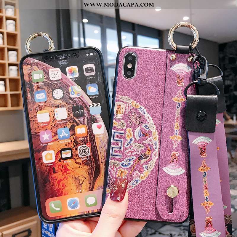 Capas iPhone X Vintage Midi Wrisband Rosa Palace Cordao Online