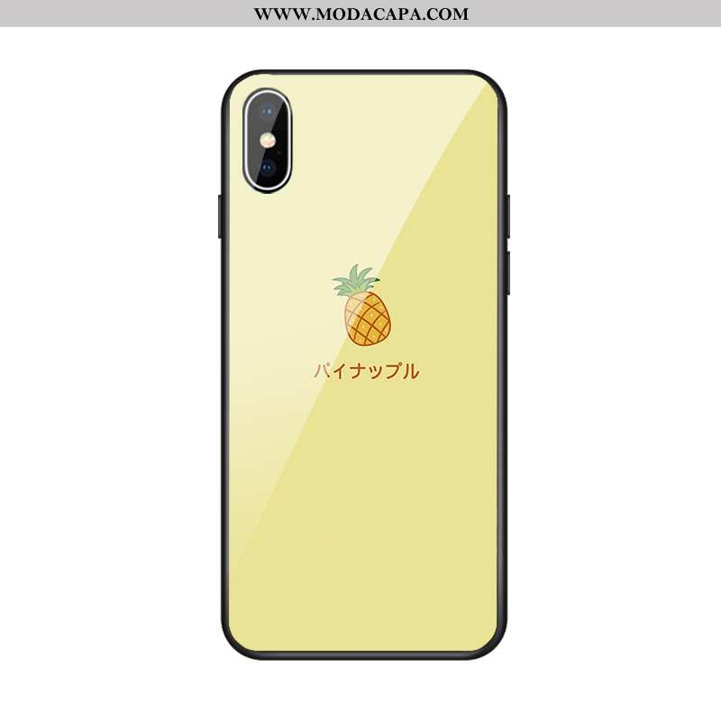 Capa iPhone X Vidro Capas Verde Pineapple Vaca Novas Telemóvel Promoção