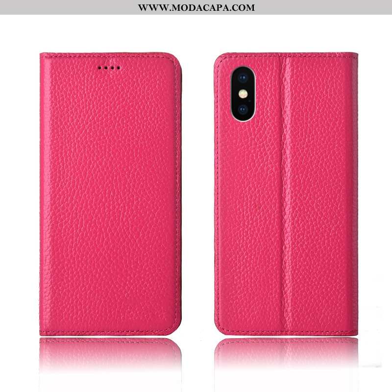 Capas iPhone X Silicone Couro Legitimo Vermelho Protetoras Nova Soft Couro Online