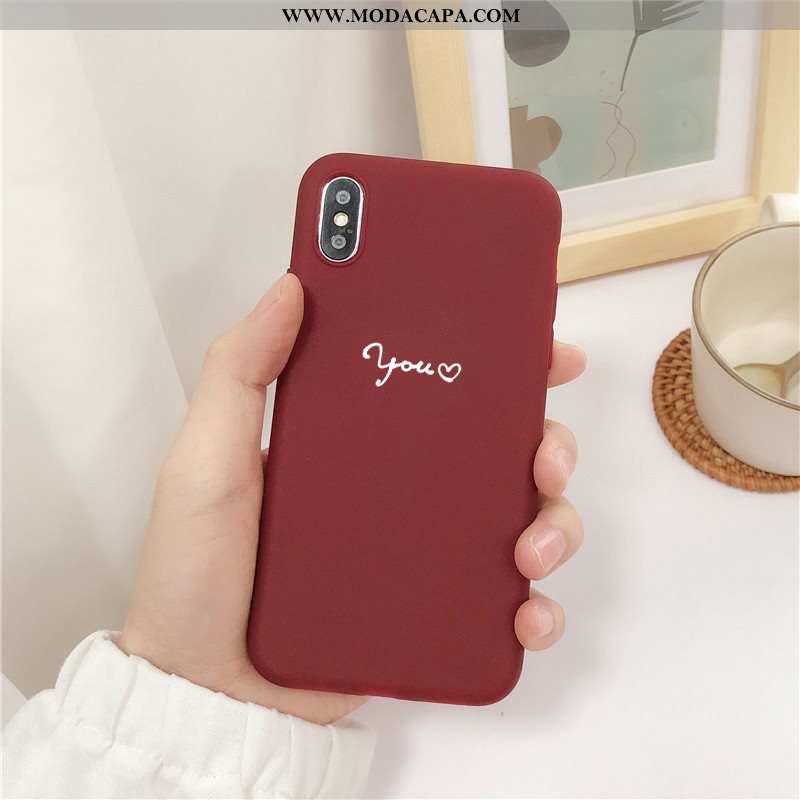 Capas iPhone X Soft Cases Casal Silicone Telemóvel Fosco Baratos