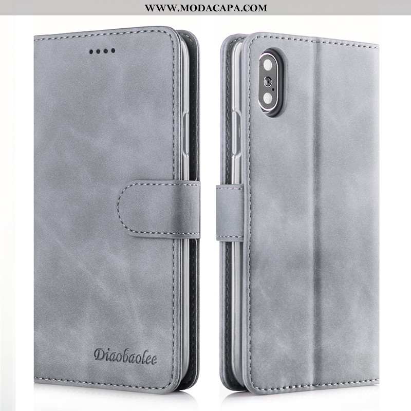 Capa iPhone X Silicone Grande Antiqueda Negócio Couro Telemóvel Cover Barato