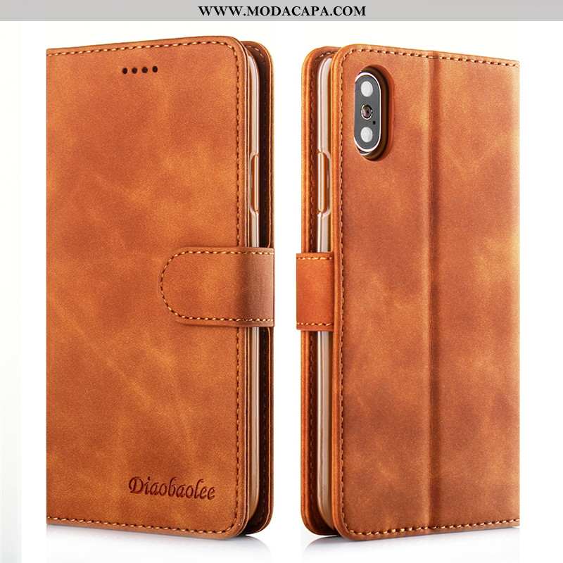 Capa iPhone X Silicone Grande Antiqueda Negócio Couro Telemóvel Cover Barato