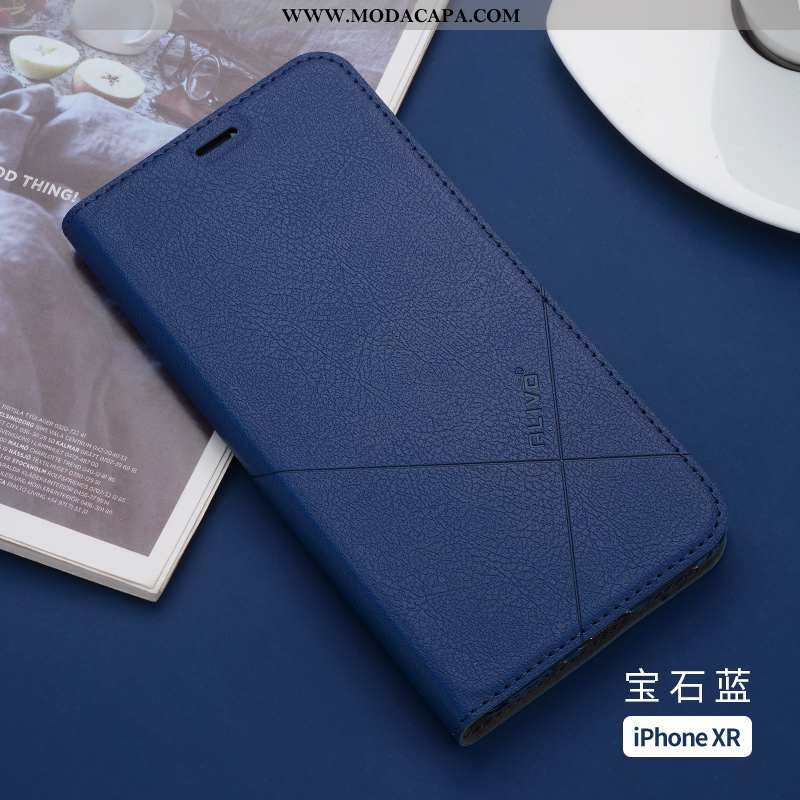 Capas iPhone Xr Couro Telemóvel Antiqueda Completa Cases Slim Soft Baratos