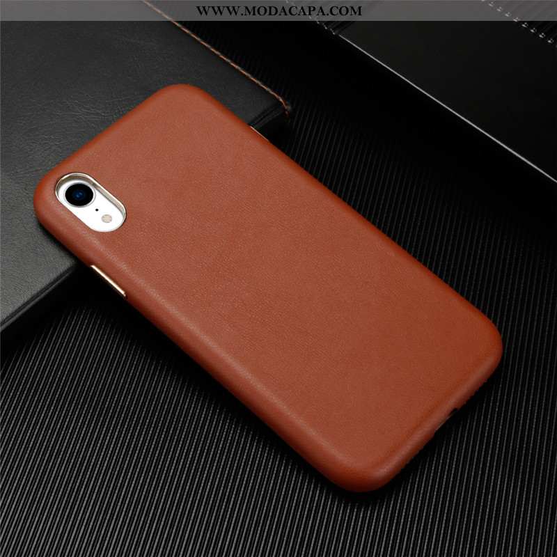 Capa iPhone Xr Couro Legitimo De Grau Couro Super Personalizado Capas Cases Online