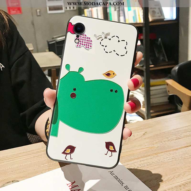 Capas iPhone Xr Silicone Telemóvel Protetoras Criativas Verde Vermelho Personalizada Venda