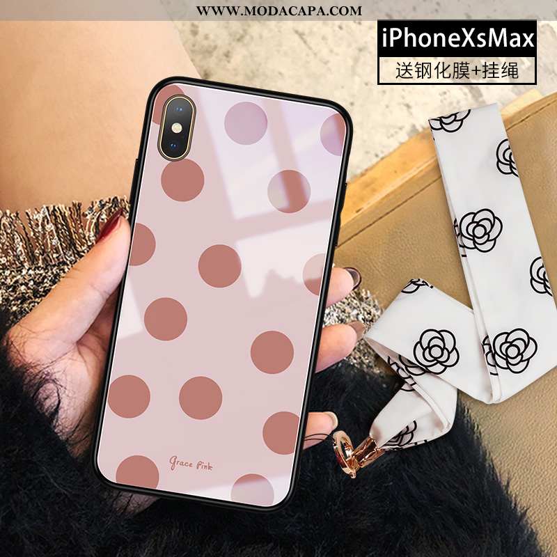 Capas iPhone Xs Max Tendencia Vidro Nova Original Completa Rosa Comprar