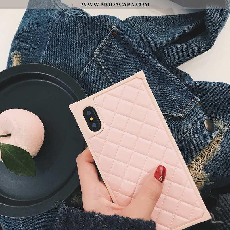 Capas iPhone Xs Soft Couro Simples Telemóvel Tendencia Silicone Promoção