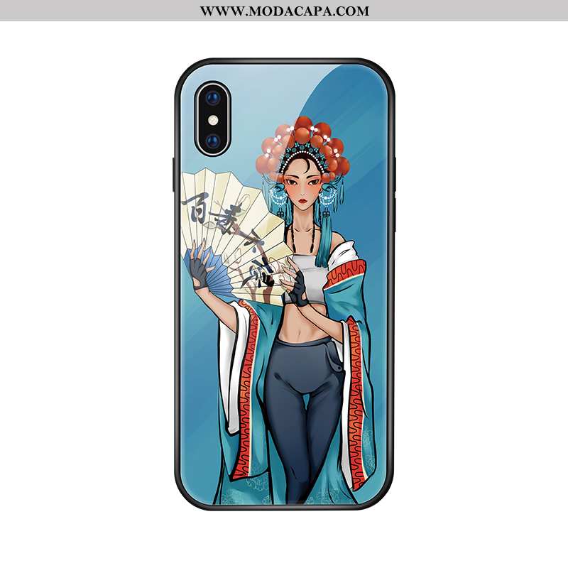 Capas iPhone Xs Criativas Vidro De Grau Personalizada Frente Retro Casal Online