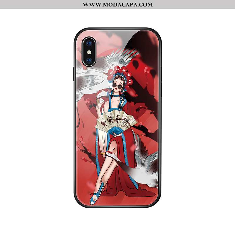 Capas iPhone Xs Criativas Vidro De Grau Personalizada Frente Retro Casal Online