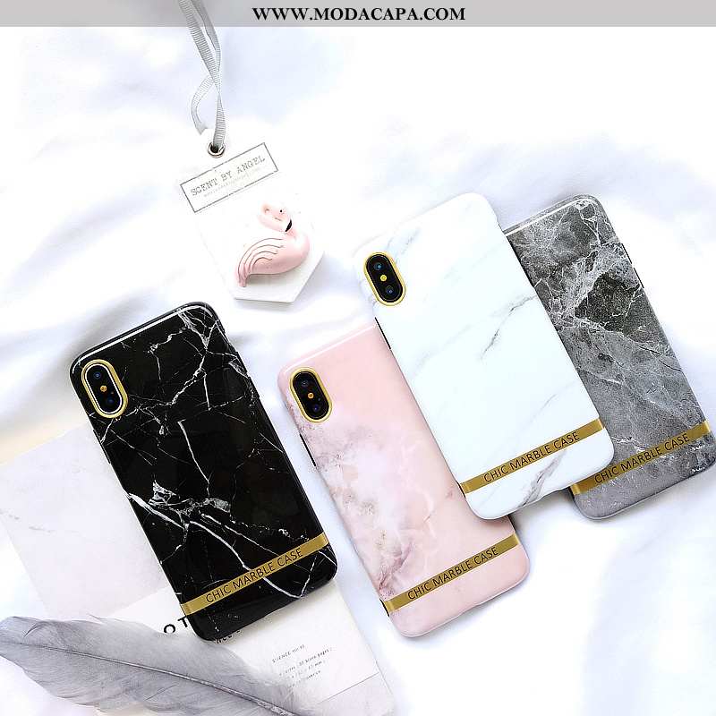Capas iPhone Xs Protetoras Marmore Tendencia Preto Cases Silicone Online