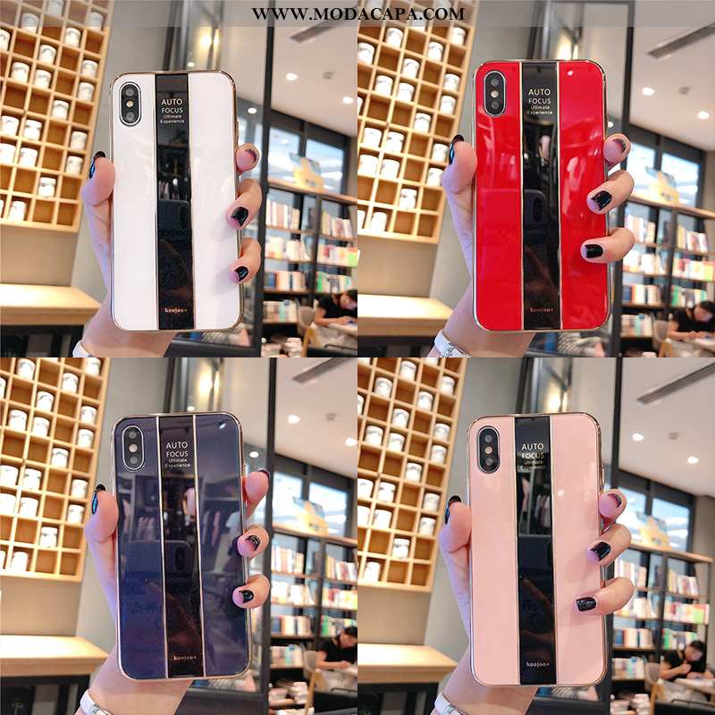 Capas iPhone Xs Soft Brilho Minimalista Rosa Antiqueda Telemóvel Barato