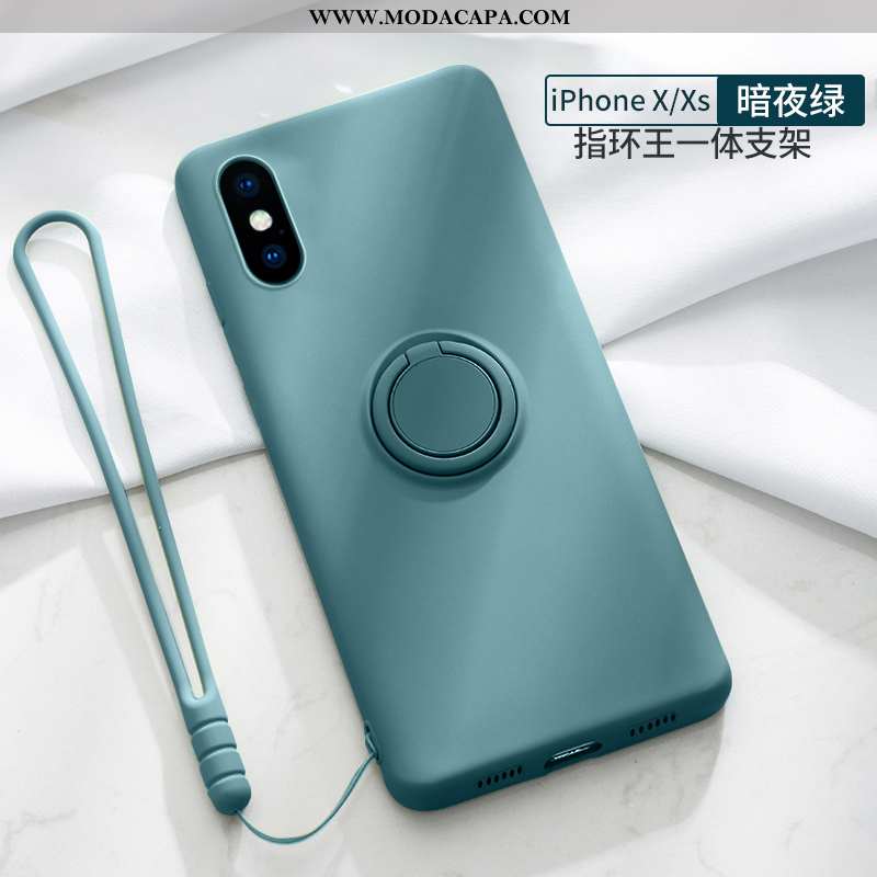 Capas iPhone Xs Slim Azul Silicone Soft Cases Suporte Telemóvel Online