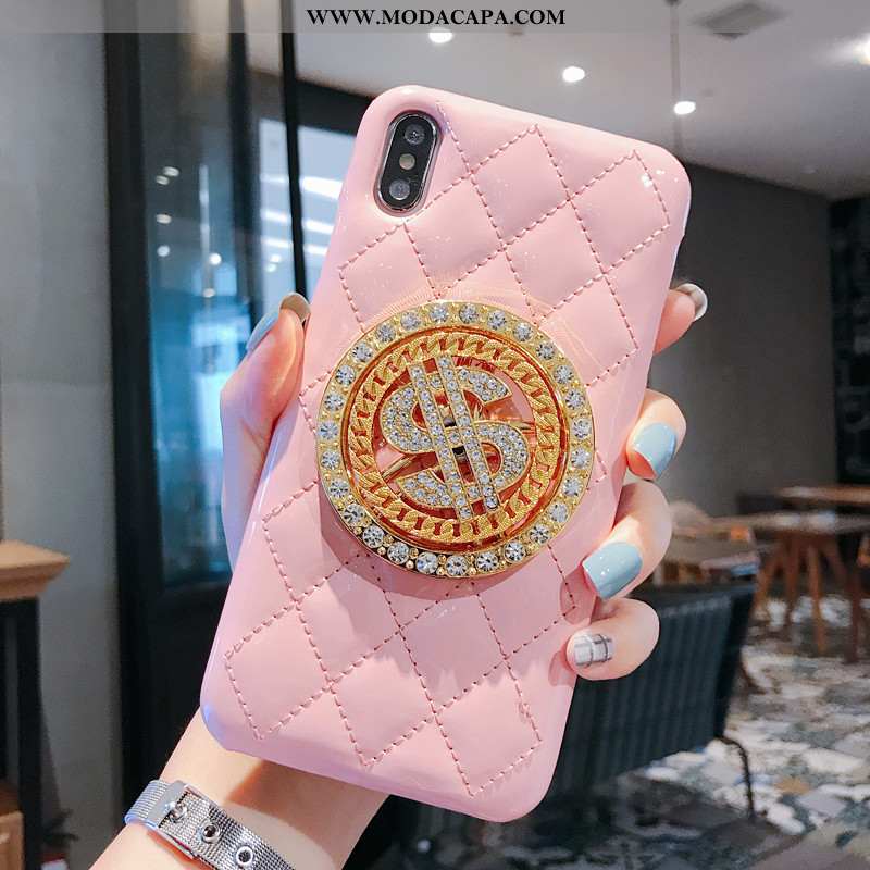 Capas iPhone Xs Couro Branco Telemóvel Malha Protetoras Giratória Cases Baratas