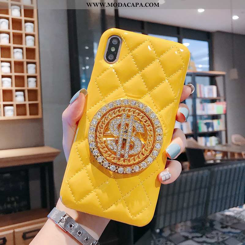 Capas iPhone Xs Couro Branco Telemóvel Malha Protetoras Giratória Cases Baratas