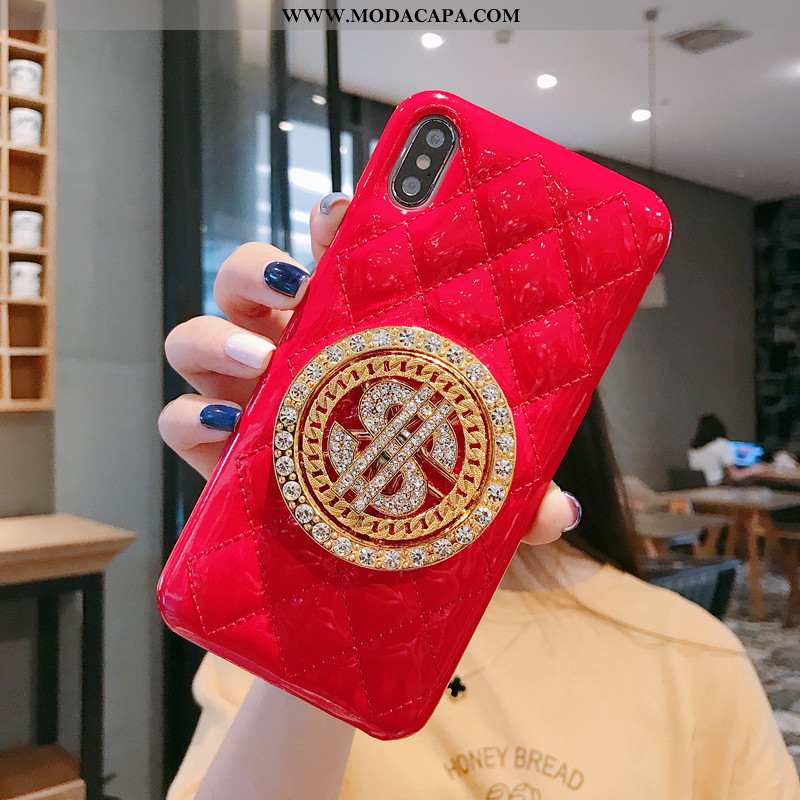 Capas iPhone Xs Couro Branco Telemóvel Malha Protetoras Giratória Cases Baratas