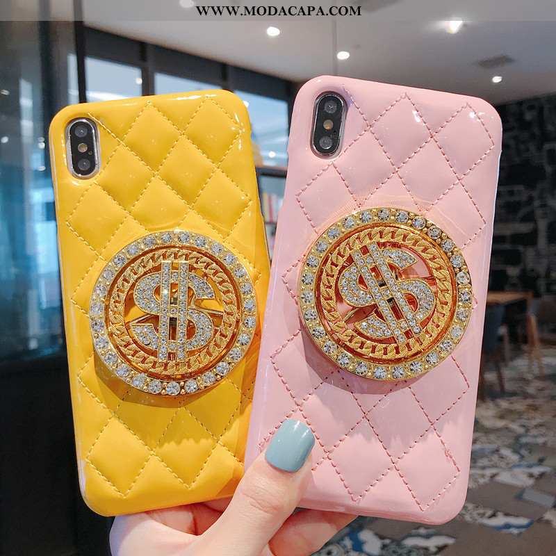 Capas iPhone Xs Couro Branco Telemóvel Malha Protetoras Giratória Cases Baratas