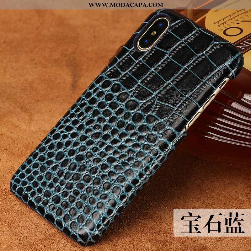 Capa iPhone Xs Criativas Preto Estilosas Capas Crocs Couro Personalizada Baratas