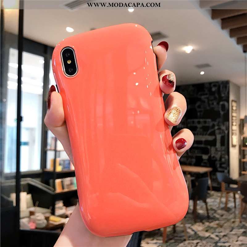 Capa iPhone Xs Silicone Capas Casal Lisas Pequena Simples Cases Barato