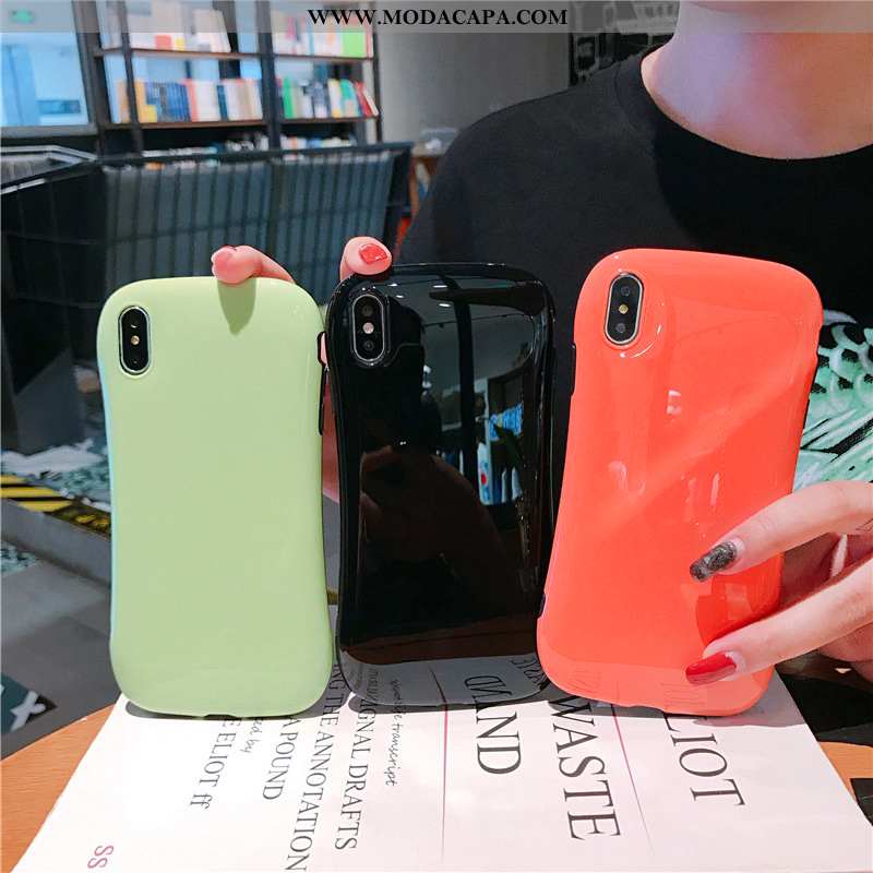 Capa iPhone Xs Silicone Capas Casal Lisas Pequena Simples Cases Barato