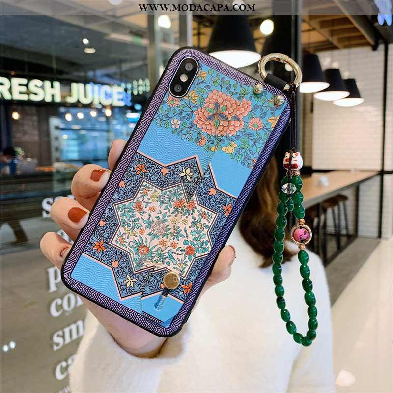 Capa iPhone Xs Silicone Wrisband Telemóvel Suporte Braceletes Vintage Soft Barato