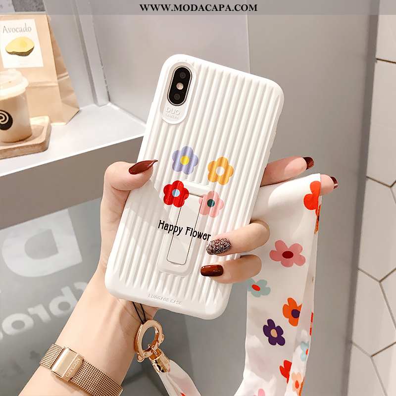 Capas iPhone Xs Criativas Telemóvel Floridas Nova Telinha Soft Barato