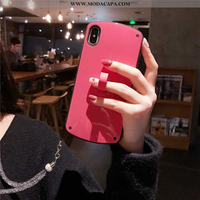 Capa iPhone Xs Soft Capas Antiqueda Telemóvel Vermelho Nova Lisas Barato