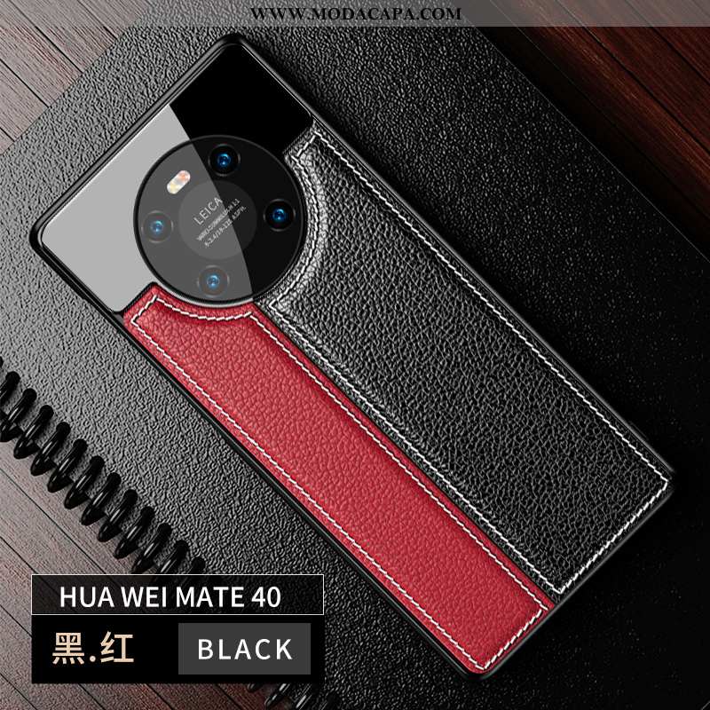 Capa Huawei Mate 40 Tendencia Telemóvel Couro Antiqueda Completa Novas Preto Online