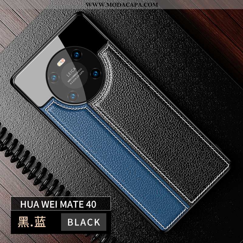 Capa Huawei Mate 40 Tendencia Telemóvel Couro Antiqueda Completa Novas Preto Online