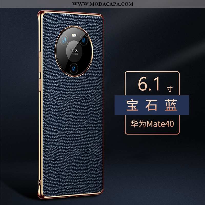 Capas Huawei Mate 40 Protetoras Completa De Grau Roxa Luxo Telemóvel Couro Genuíno Online