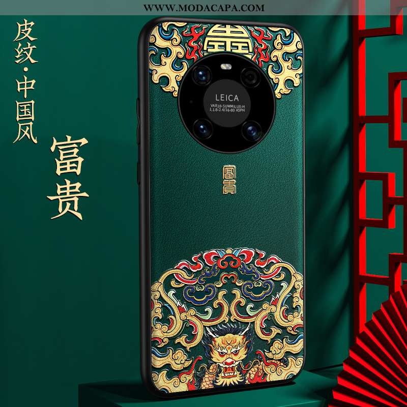 Capas Huawei Mate 40 Couro Antiqueda Midi Protetoras Cases Verde Novas Baratos