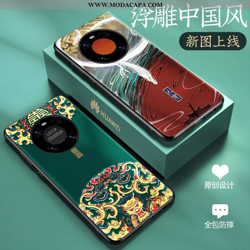 Capas Huawei Mate 40 Couro Antiqueda Midi Protetoras Cases Verde Novas Baratos