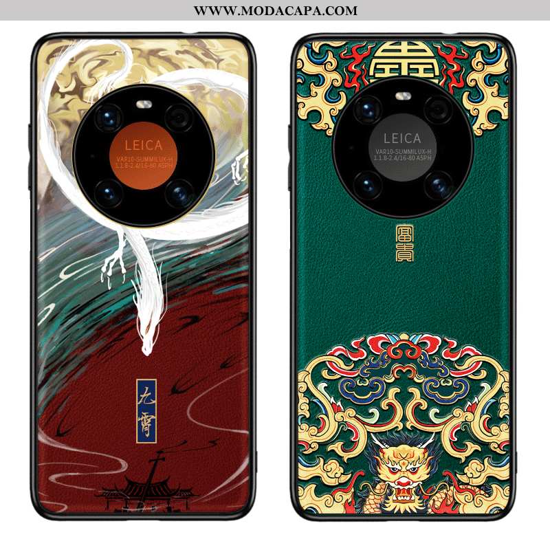 Capas Huawei Mate 40 Couro Antiqueda Midi Protetoras Cases Verde Novas Baratos