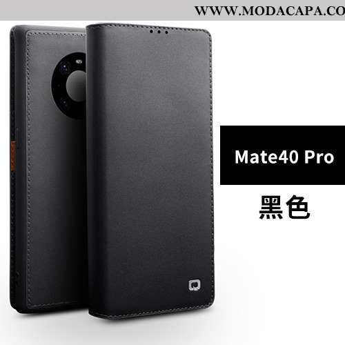 Capas Huawei Mate 40 Pro Couro Telemóvel Protetoras Genuíno Cases Marrom Minimalista Online