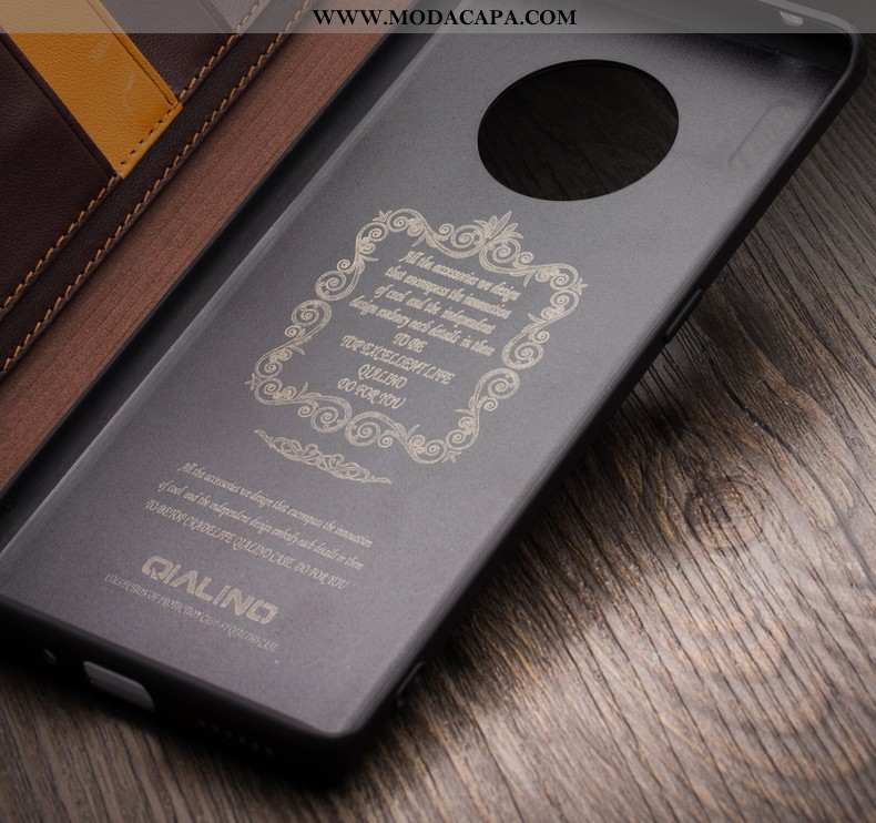 Capas Huawei Mate 40 Pro Couro Telemóvel Protetoras Genuíno Cases Marrom Minimalista Online