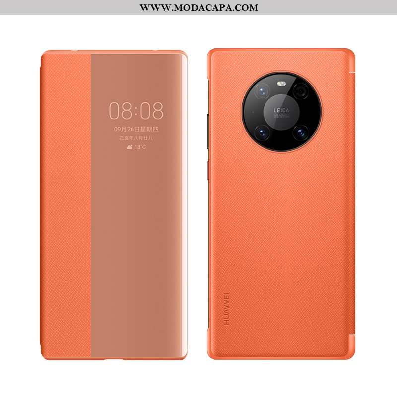 Capas Huawei Mate 40 Pro Couro Silicone Couro Transparente Legitimo Laranja Telemóvel Novas Venda