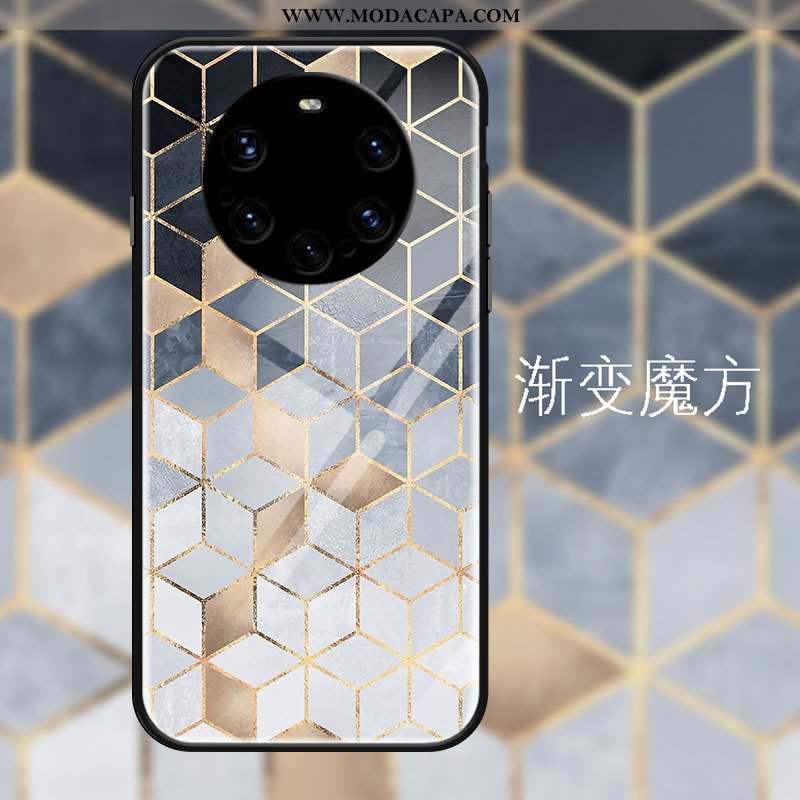 Capa Huawei Mate 40 Pro+ Personalizado Estilosas Protetoras Cases Quadrada Gradiente Preto Online