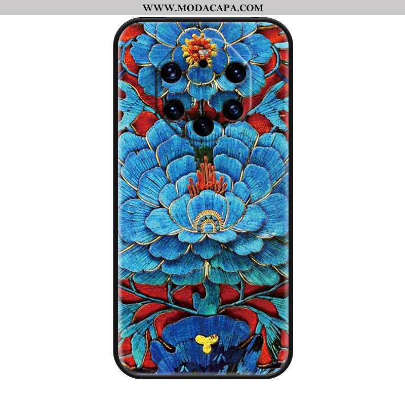 Capa Huawei Mate 40 Rs Estilosas Florida Retro Azul Protetoras Cases Dupla Comprar