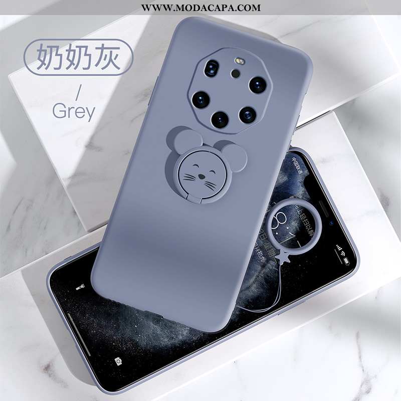 Capa Huawei Mate 40 Rs Silicone Cases Soft Protetoras Antiqueda Cinza Completa Barato