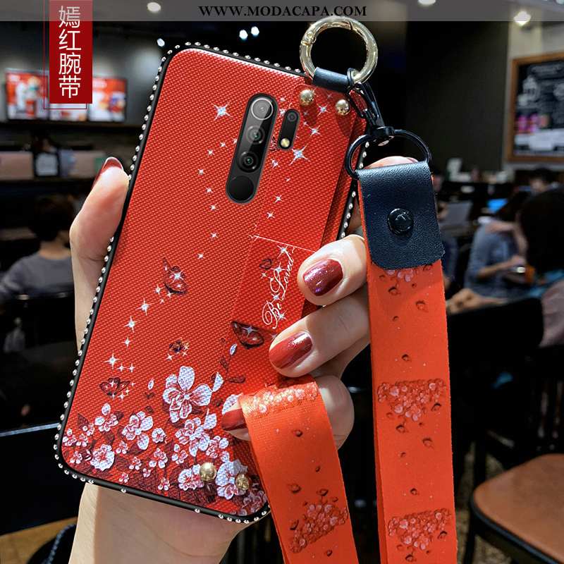 Capas Xiaomi Redmi 9 Soft Vermelho Aço Pequena Novas Tendencia Silicone Promoção